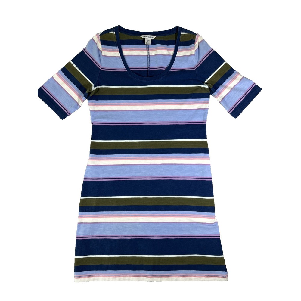 Tommy Bahama Dress Stripe Scoop Neck Womens Medium Nautical‎ Beach Prep